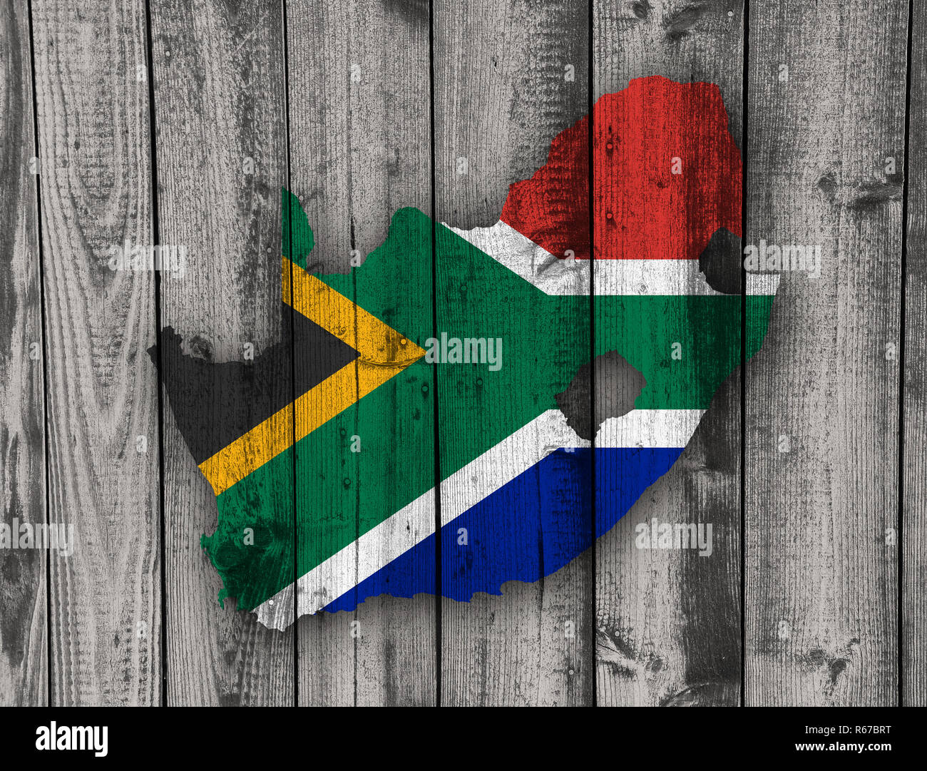 map and banner of south africa on weathered wood Stock Photo - Alamy