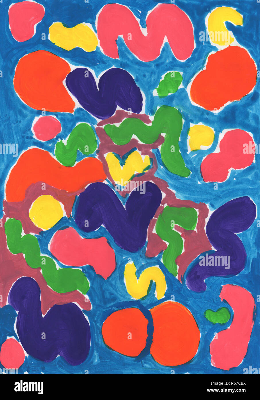 abstract multicolored spots on white background Stock Photo