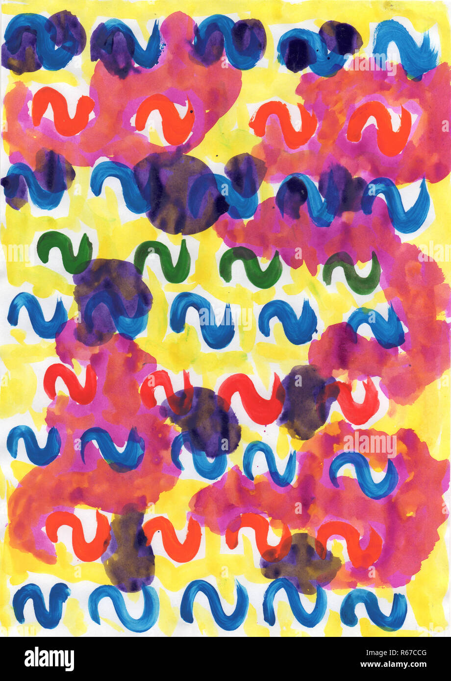 abstract multicolored spots on white background Stock Photo