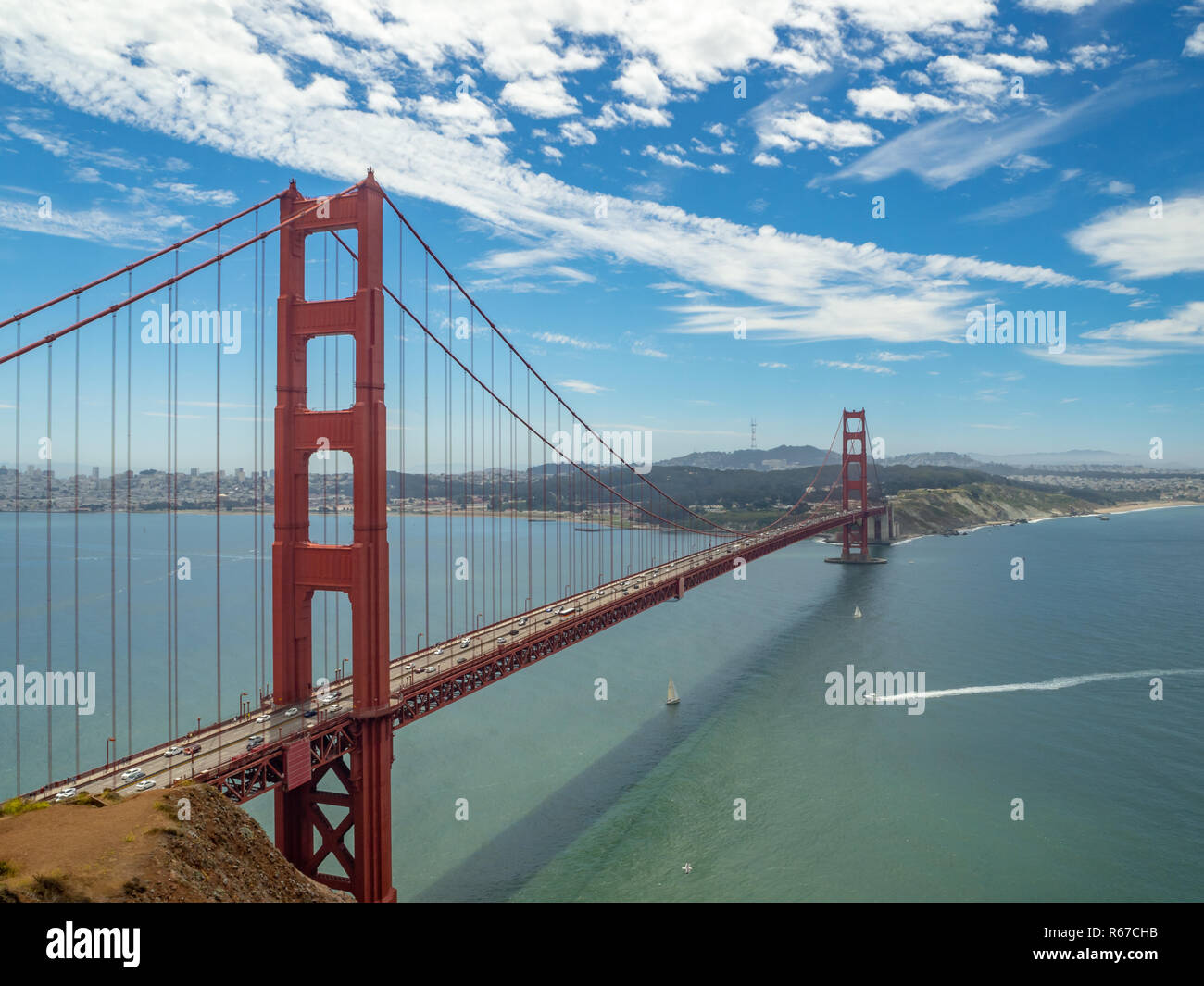 San Francisco, California, USA : Golden Gate Bridge, Strait and ...