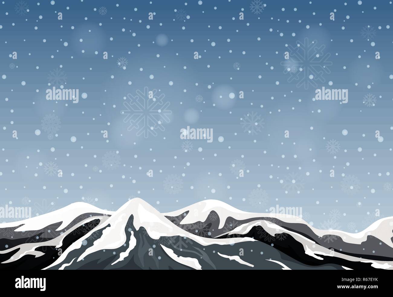 Outdoor winter mountain landscape illustration Stock Vector Image & Art ...