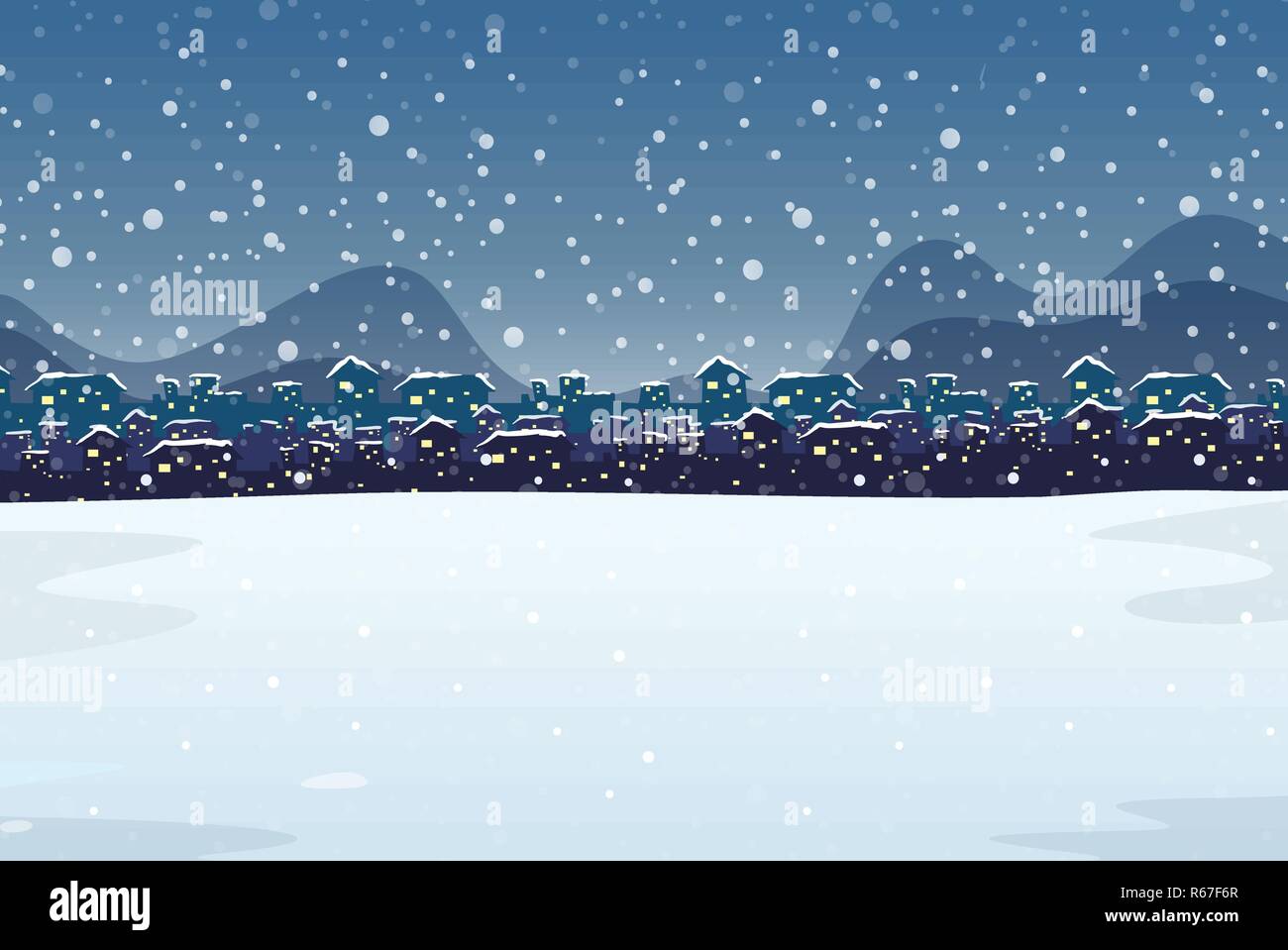 An outdoor winter landscape illustration Stock Vector Image & Art - Alamy