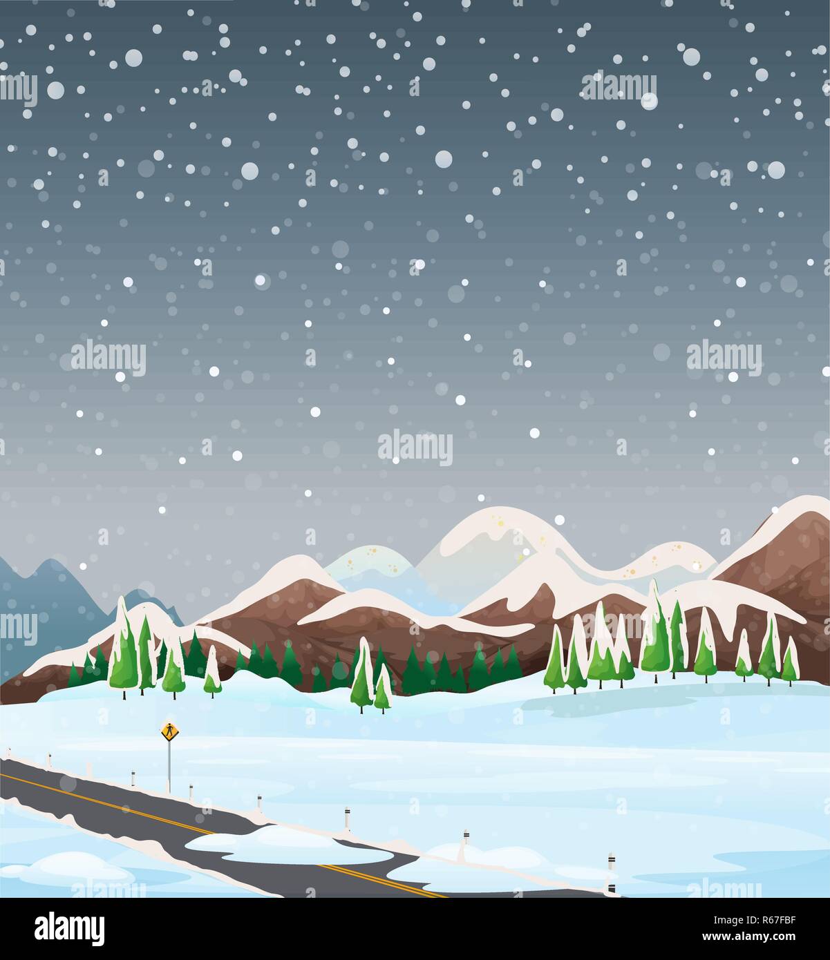 A winter outdoor landscape illustration Stock Vector Image & Art - Alamy