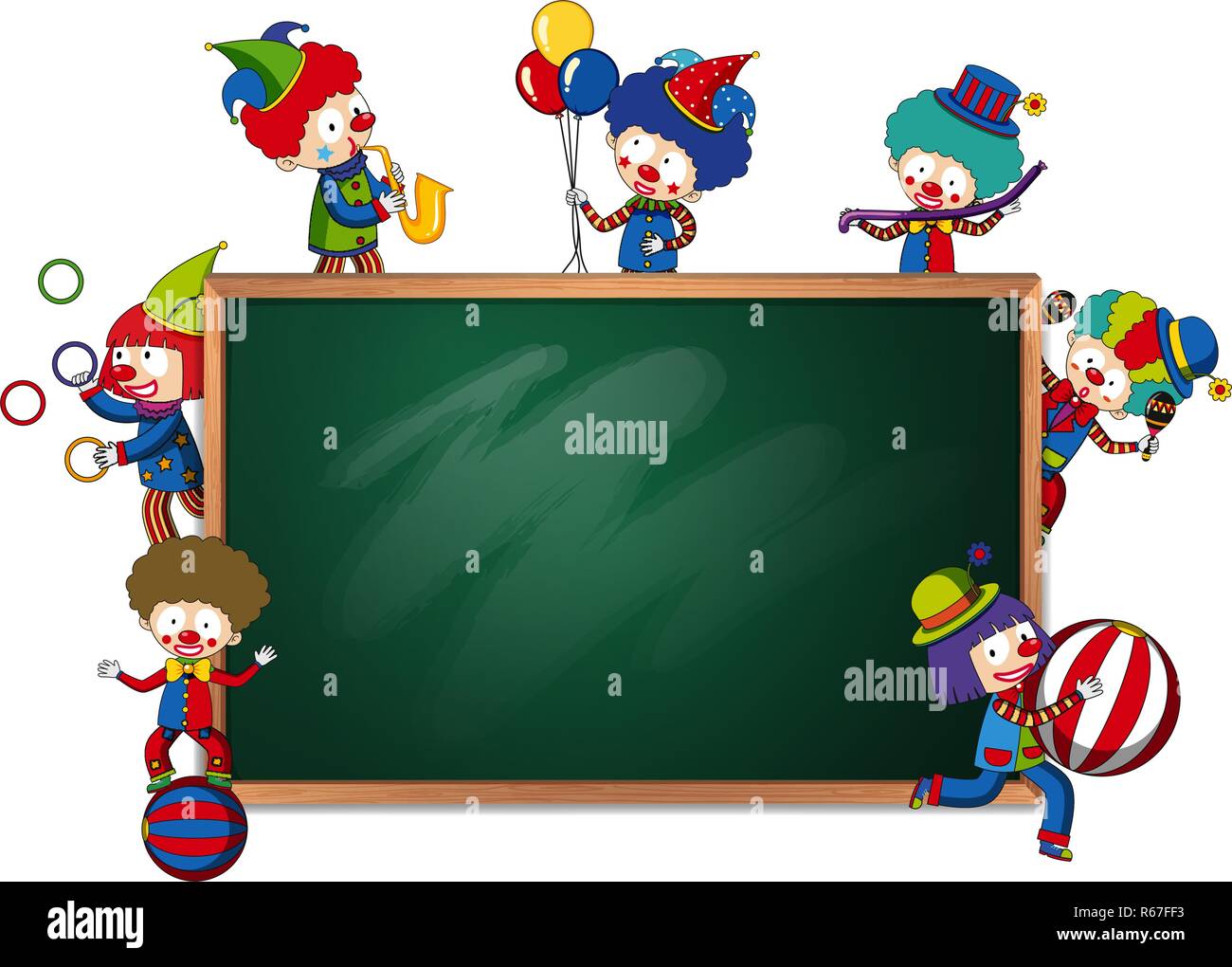 Blackboard banner circus theme illustration Stock Vector