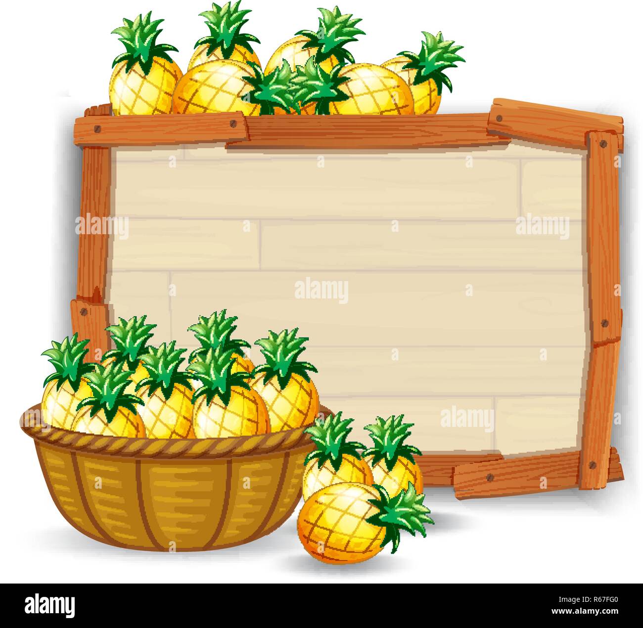 Pineapple on wooden board illustration Stock Vector Image & Art - Alamy
