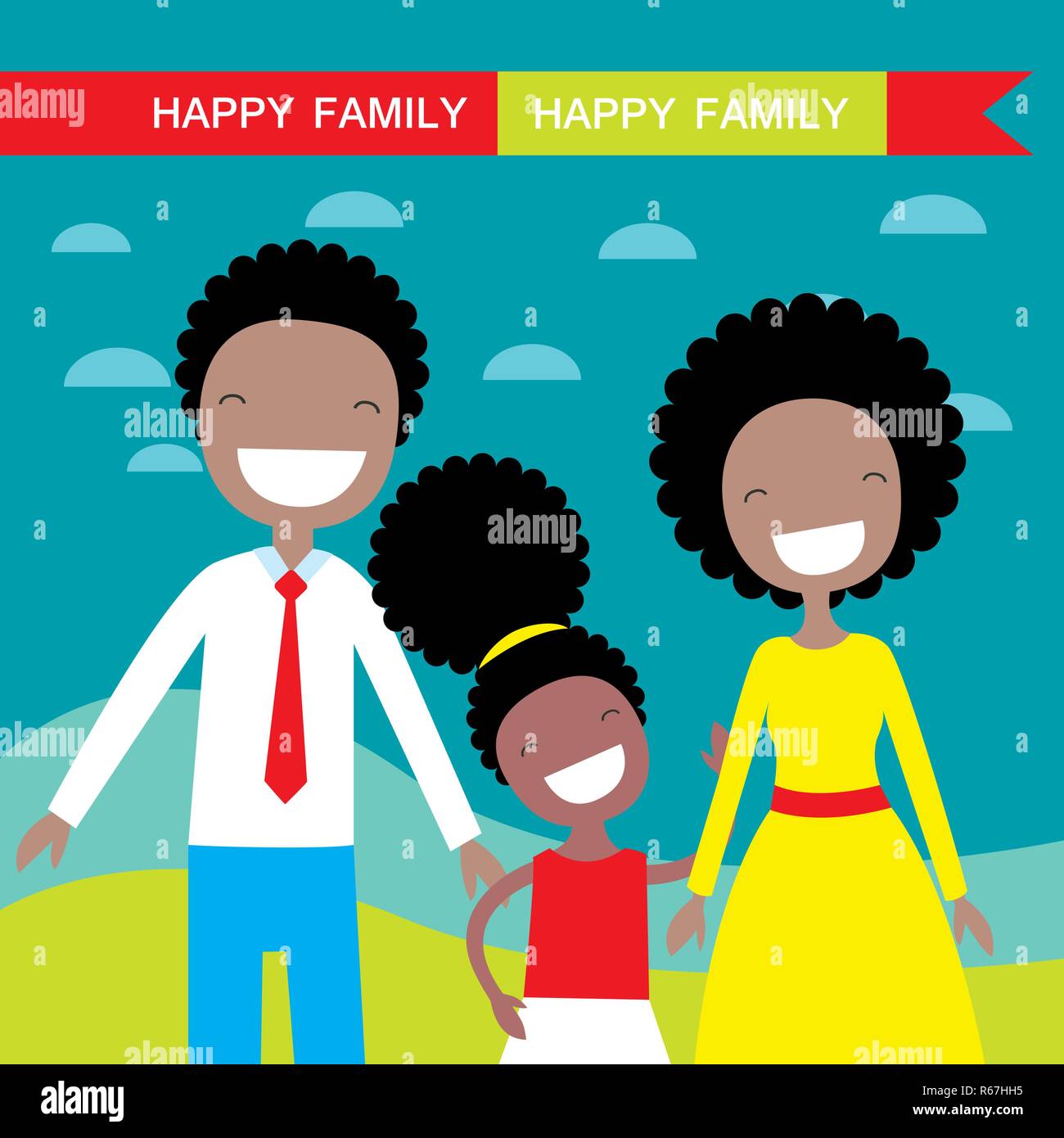 happy family cartoon characters