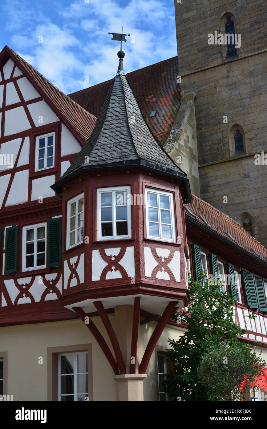 at the market square in oehringen Stock Photo
