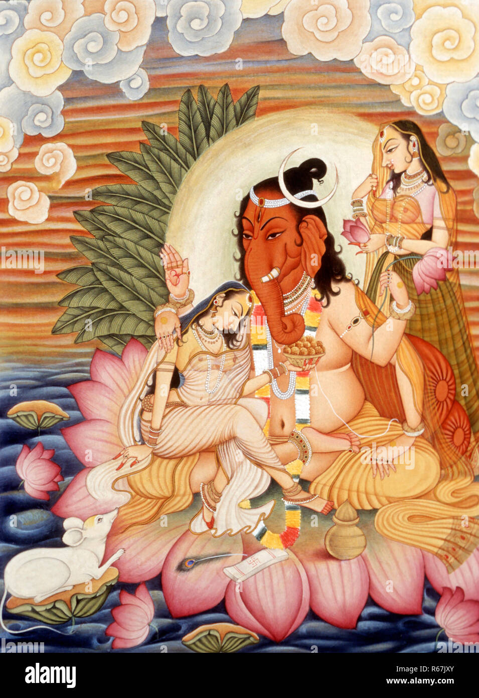 Miniature Painting Elephant Headed God Ganesh Ganapati Stock Photo - Alamy