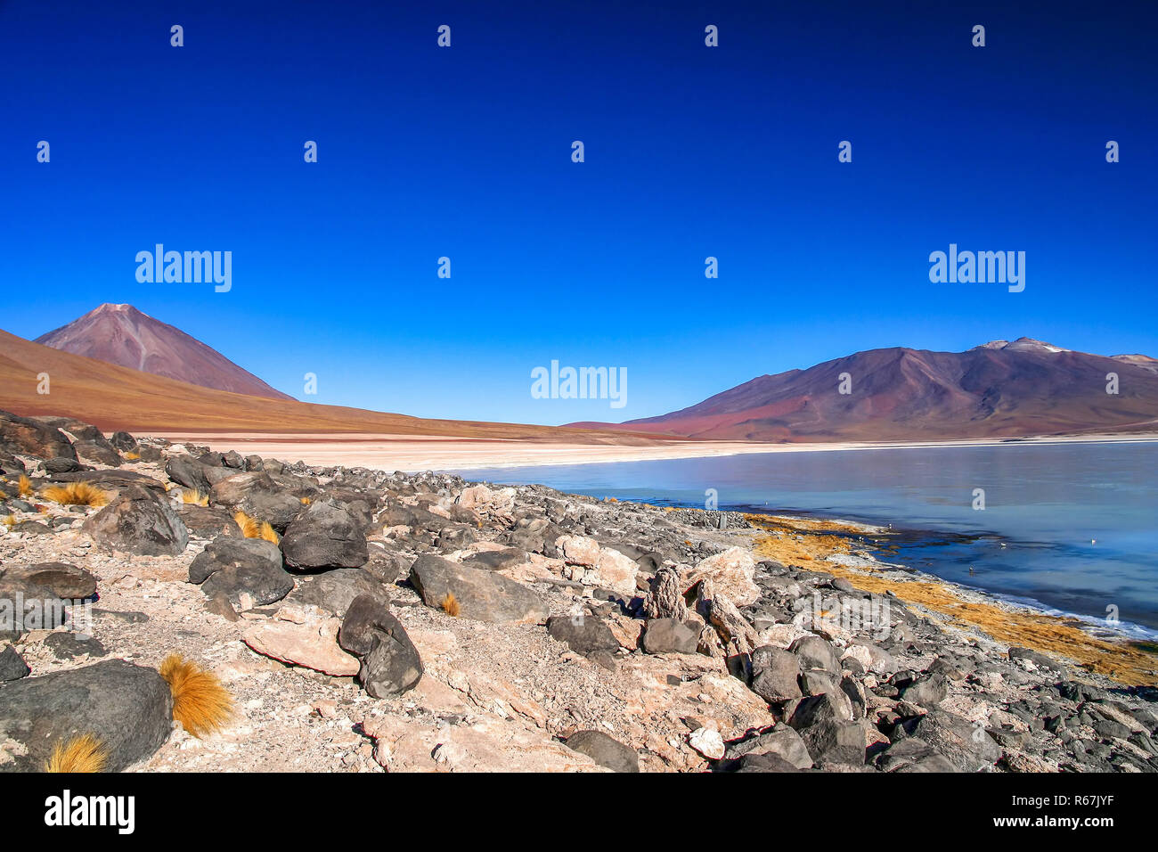 Altiplano volcanic landscape Stock Photo - Alamy