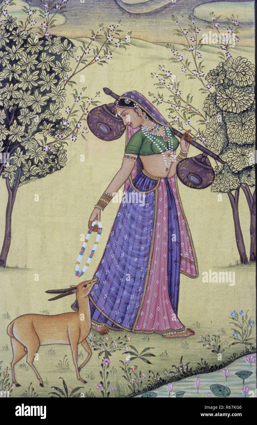 miniature painting, india Stock Photo Alamy