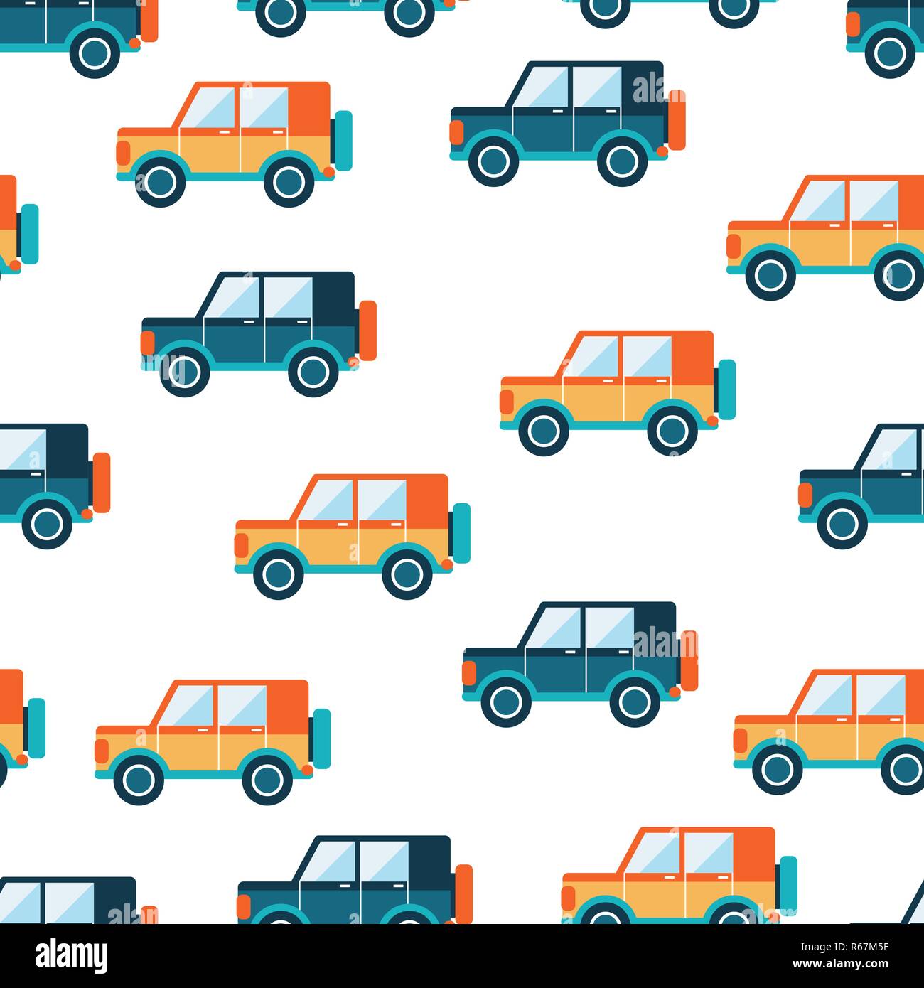 Lovely colorful cars seamless background pattern. Vector illustration ...