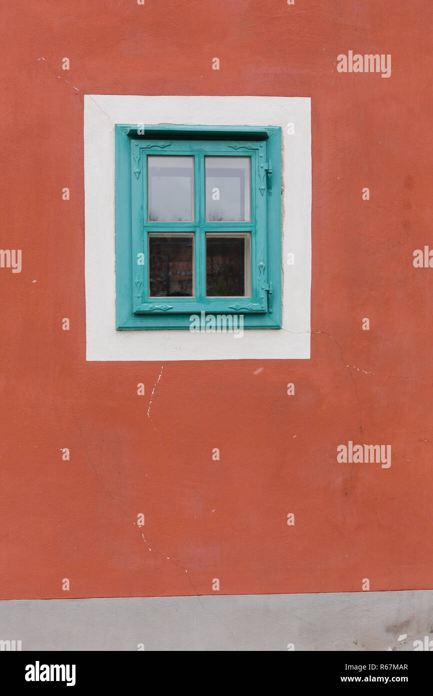 Window on a red brick wall with vintage tone Stock Photo - Alamy