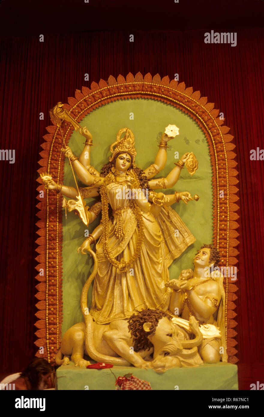 Goddess Durga Pooja puja Procession Homage To The Mother Goddess during the  nine days of Navaratri Festival Stock Photo - Alamy