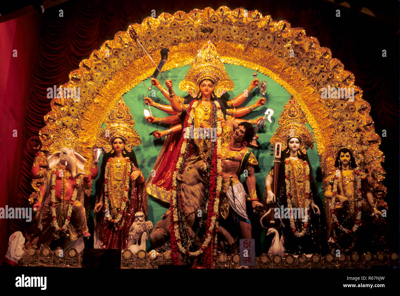 idol of goddess durga at durga puja, india Stock Photo