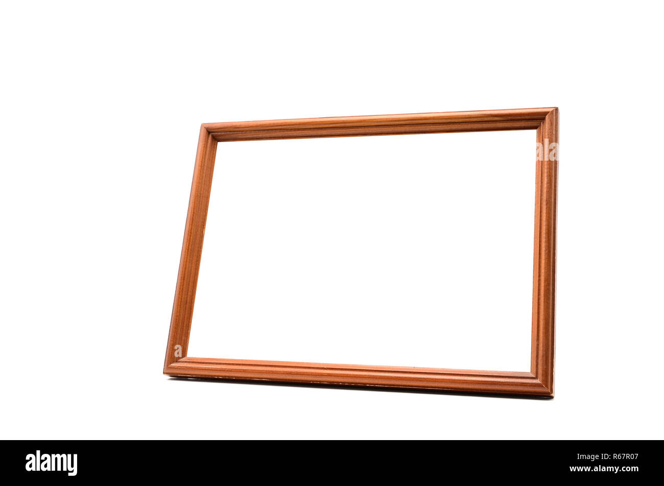 Vintage wooden photo frame on an isolated white background Stock Photo ...