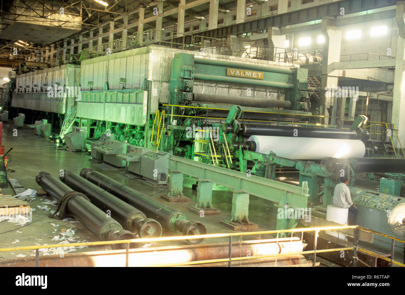 Paper Mill plant factory machine Valmet, Barbodhan, Olpad, Surat, Gujarat, India, Asia Stock Photo