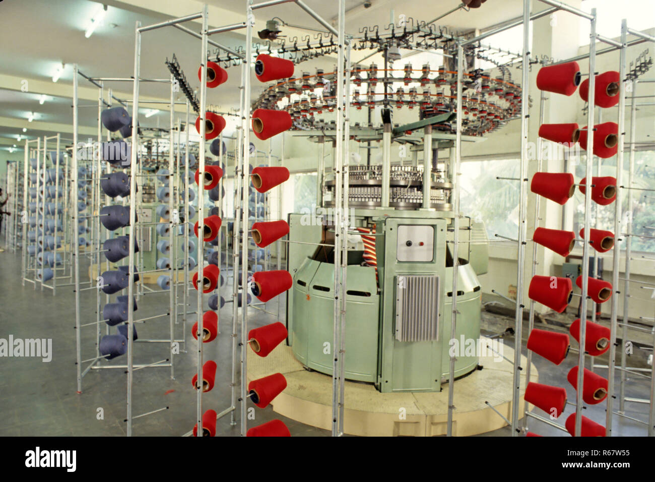 Circular Knitting Machine Stock Photo