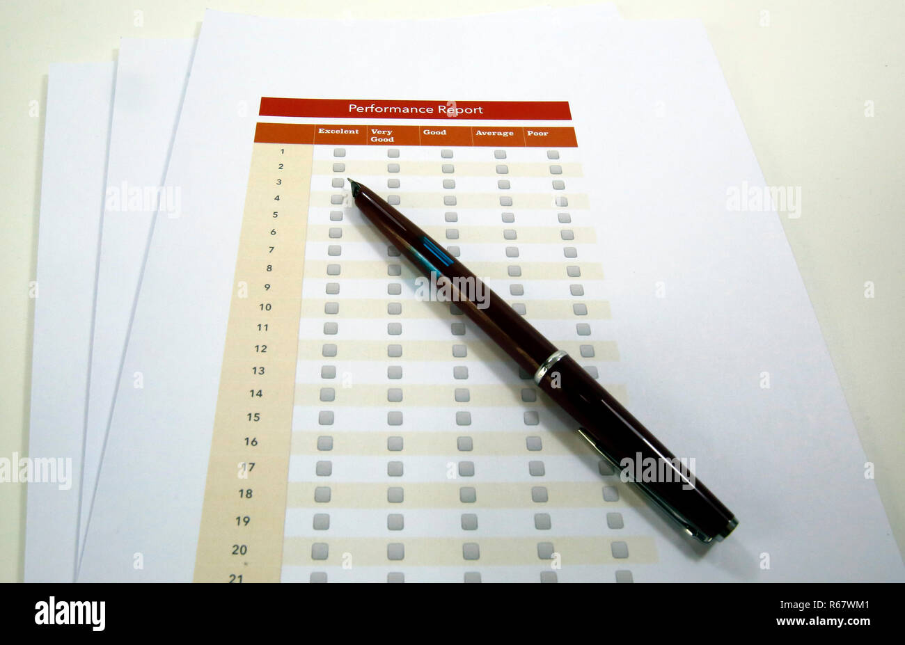 Sales agreement and check list Stock Photo