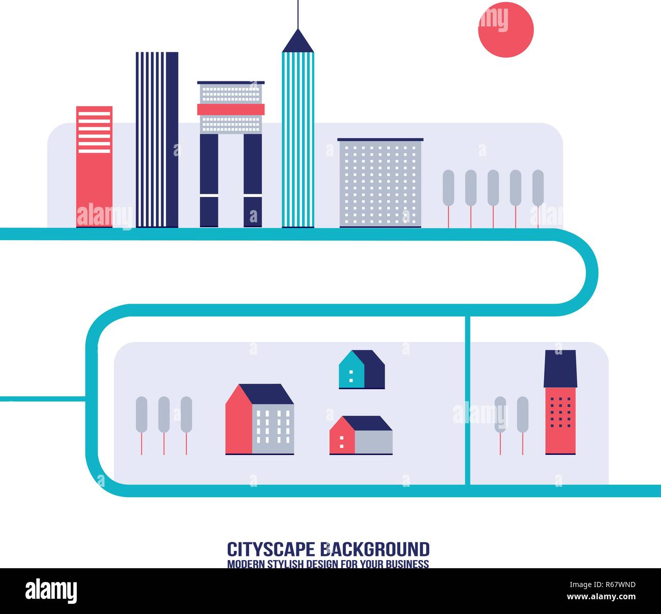 Cityscape background Modern flat design style Vector illustration Stock ...