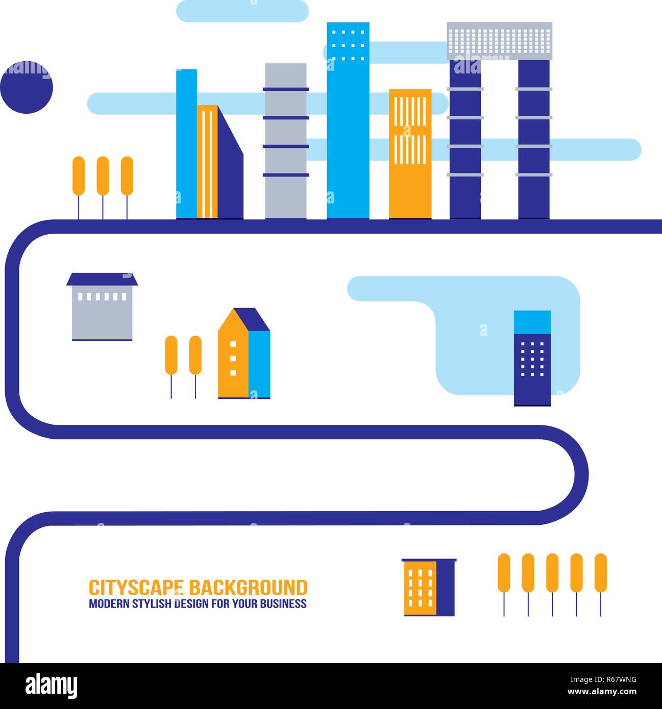 Cityscape background Modern flat design style Vector illustration Stock ...