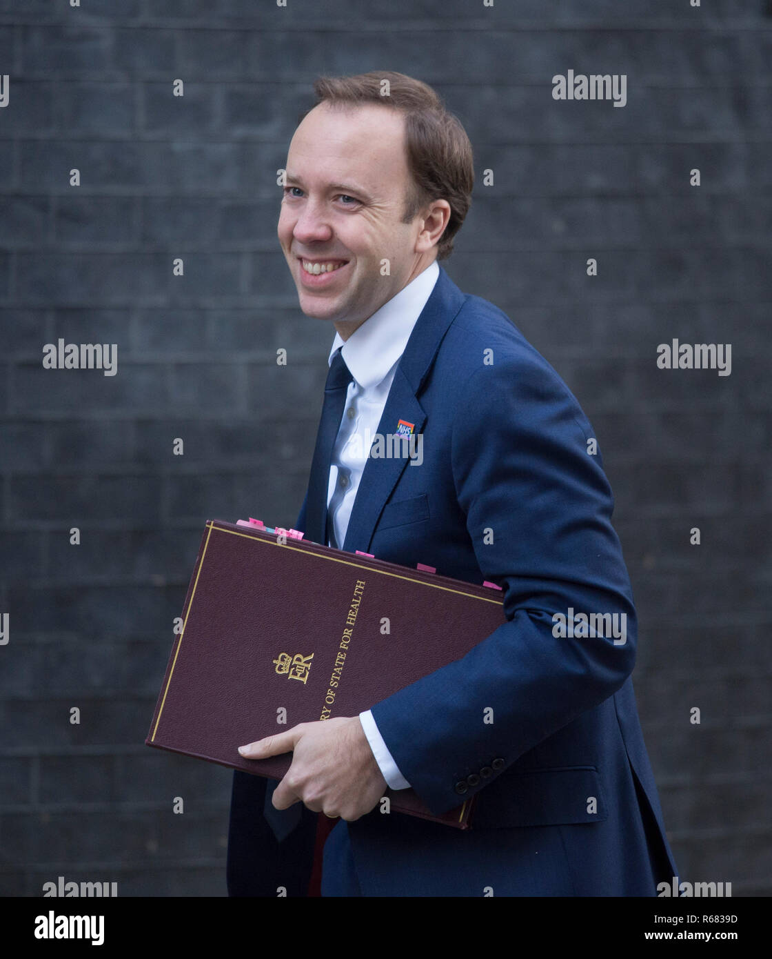 Downing Street, London, UK. 4 December 2018. Matt Hancock, Secretary of State for Health and Social Care in Downing Street for weekly cabinet meeting. Credit: Malcolm Park/Alamy Live News. Stock Photo