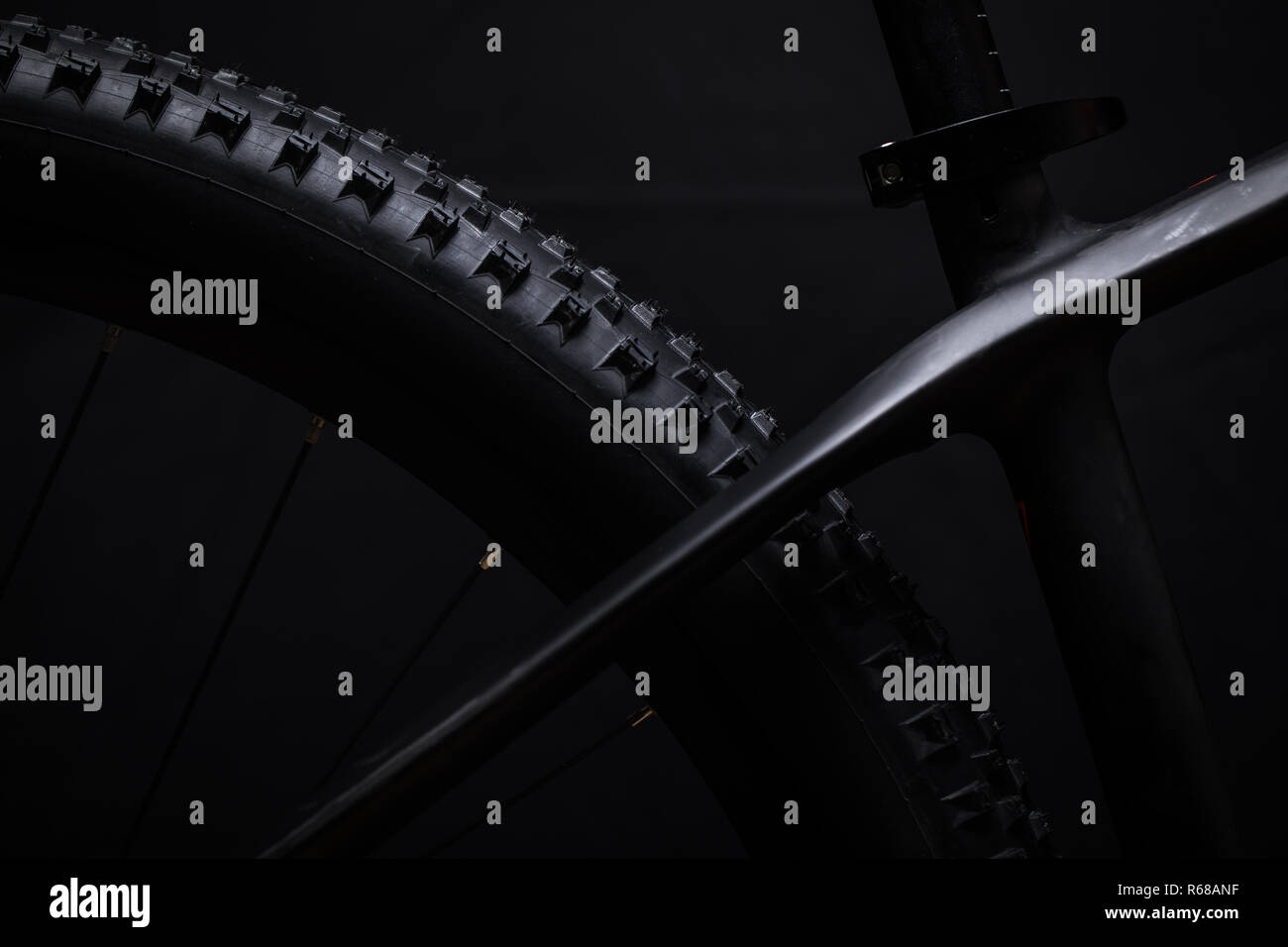 Modern MTB race mountain bike isolated on black background in a studio Stock Photo