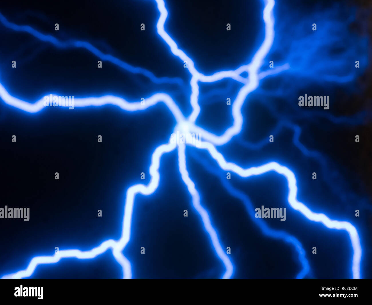 Glowing blue electric currents traces Stock Photo