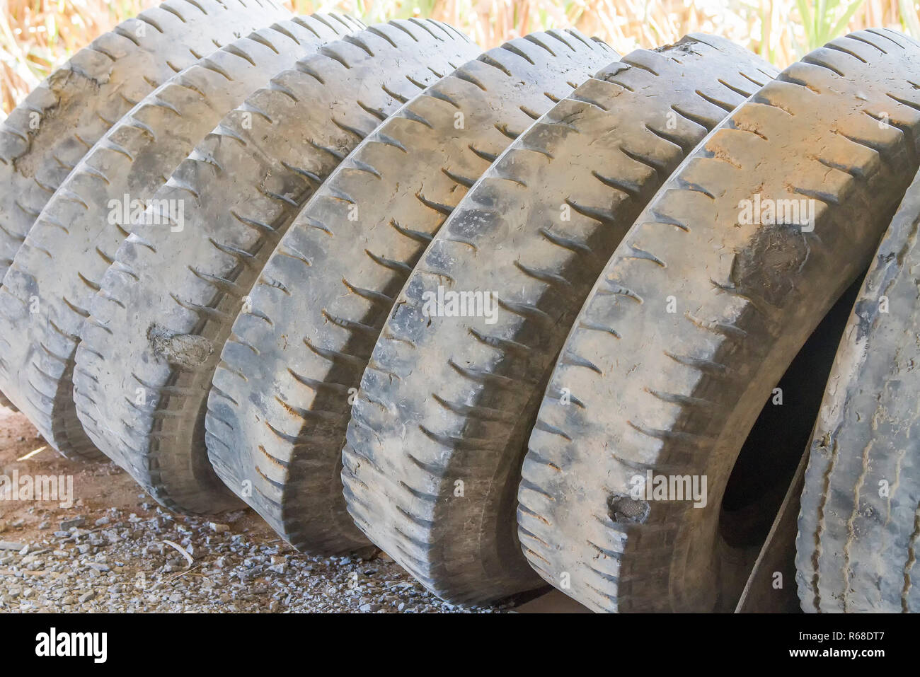 Old  tires of truck Stock Photo