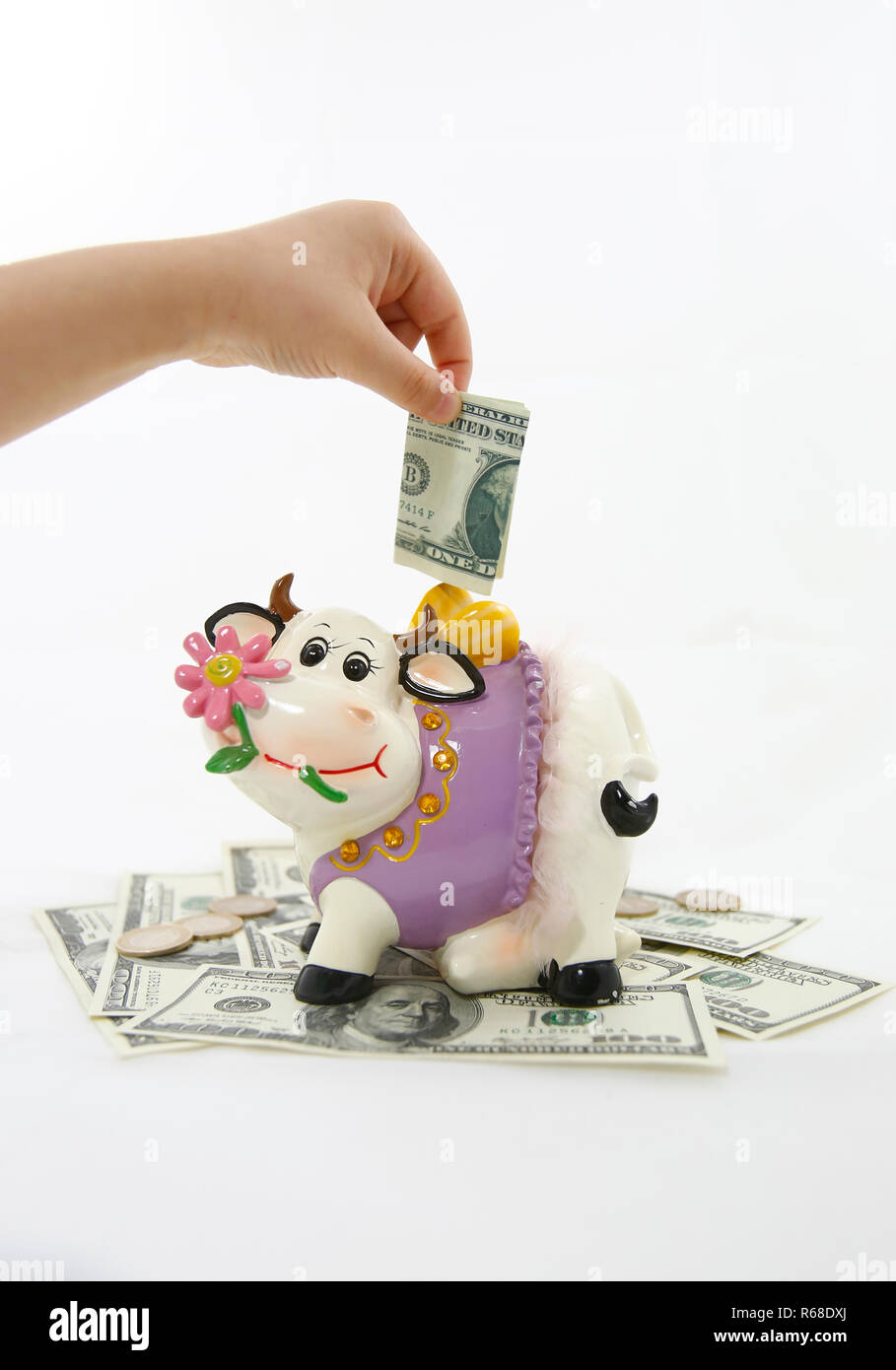 Cow coin bank Stock Photo