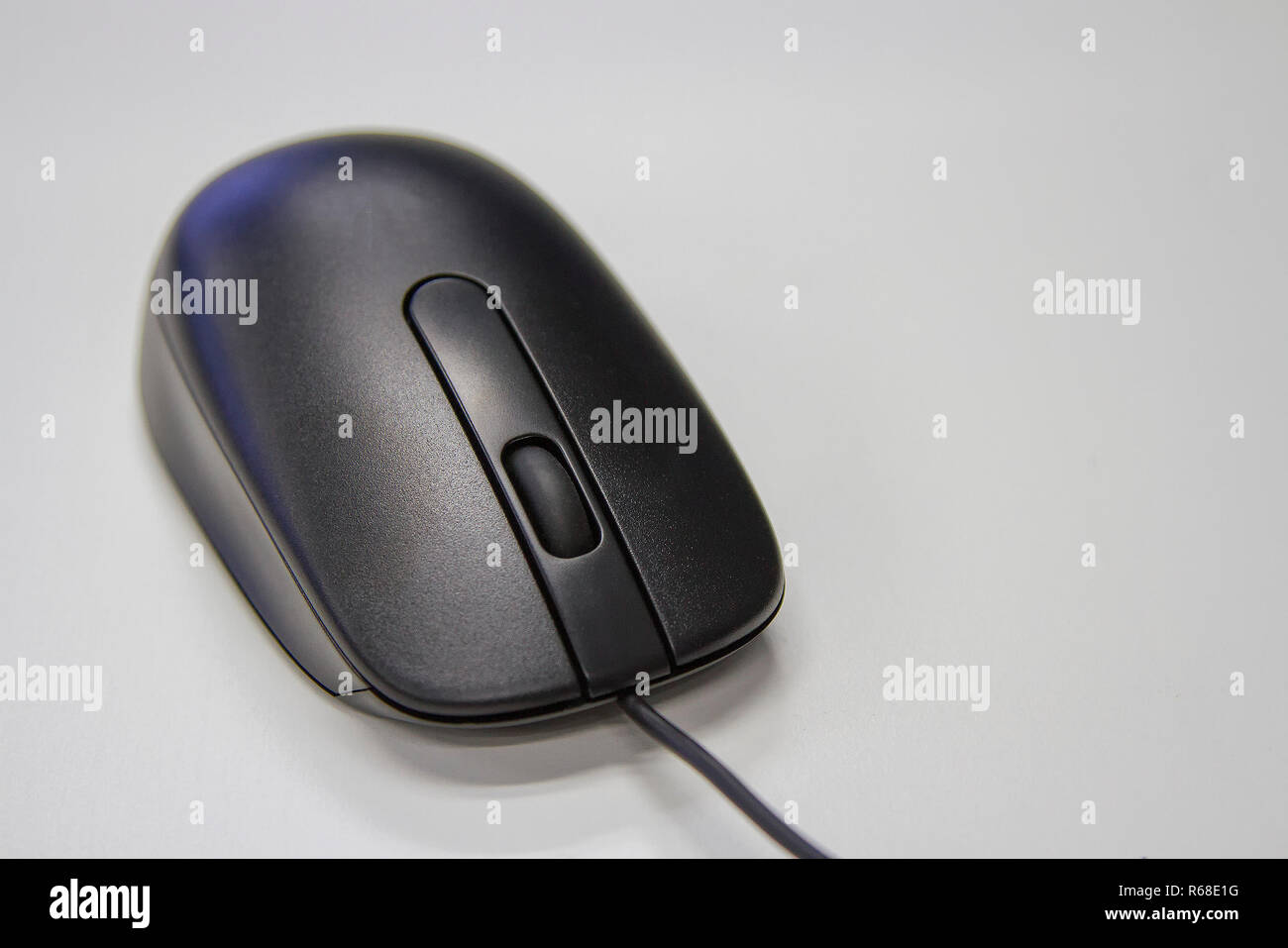 Mouse of black computer on white background Stock Photo - Alamy