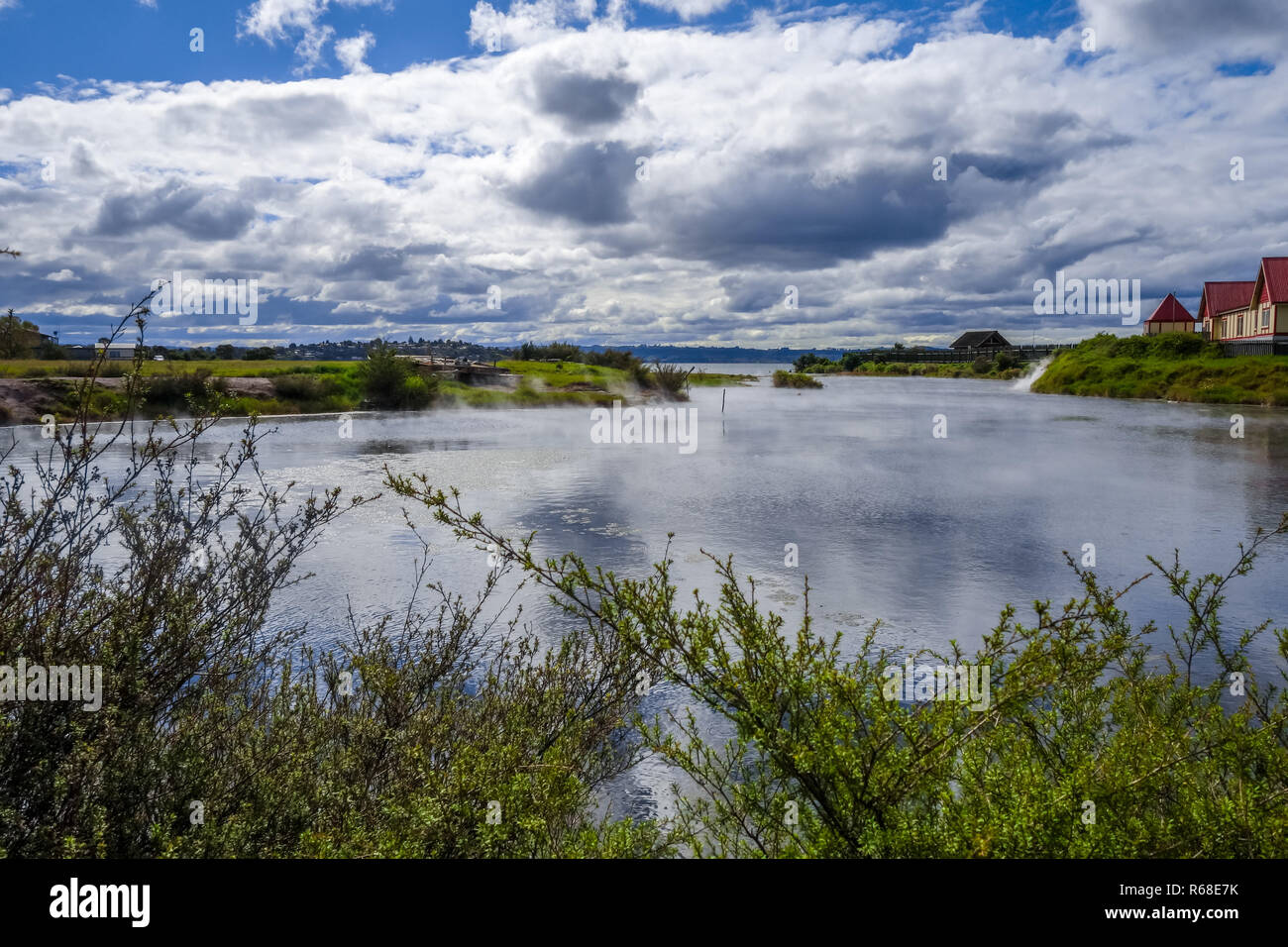 Rotorua Lake and houses, New Zealand Stock Photo Alamy