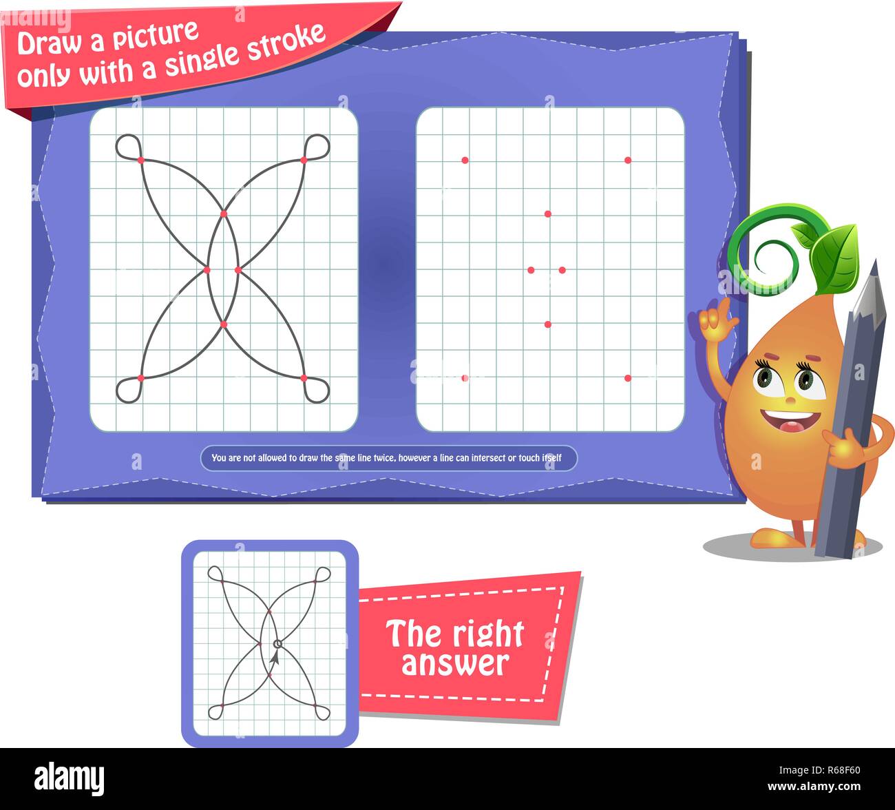 Download Visual Educational Game For Children And Adults Coloring Book For Brain Development And Iq Task Game Draw A Picture Only With A Single Stroke Stock Vector Image Art Alamy