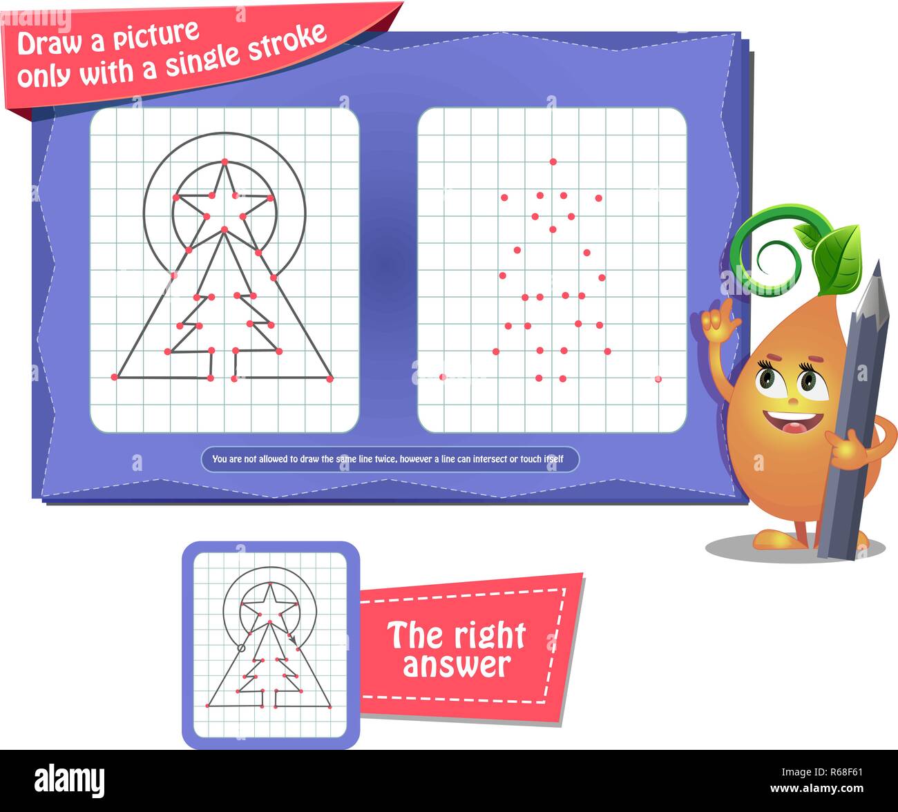 Download Visual Educational Game For Children And Adults Coloring Book For Brain Development And Iq Task Game Draw A Picture Only With A Single Stroke Stock Vector Image Art Alamy