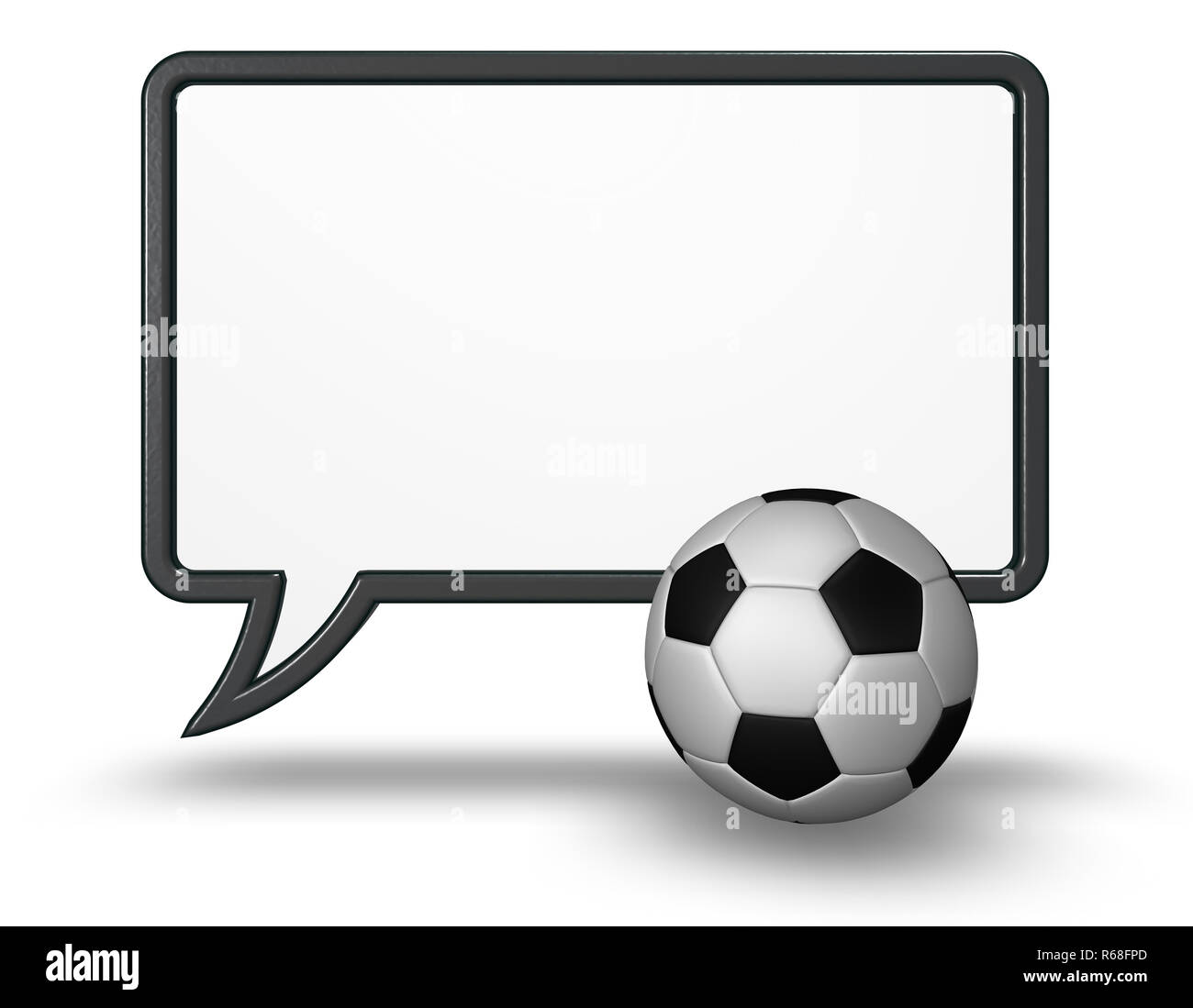 speech bubble with soccer ball Stock Photo Alamy