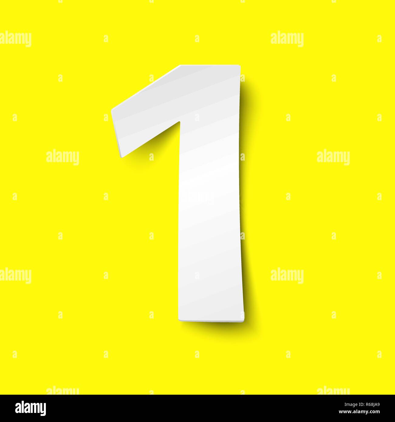Vector number 1. Cut paper illustration Stock Vector Image & Art - Alamy