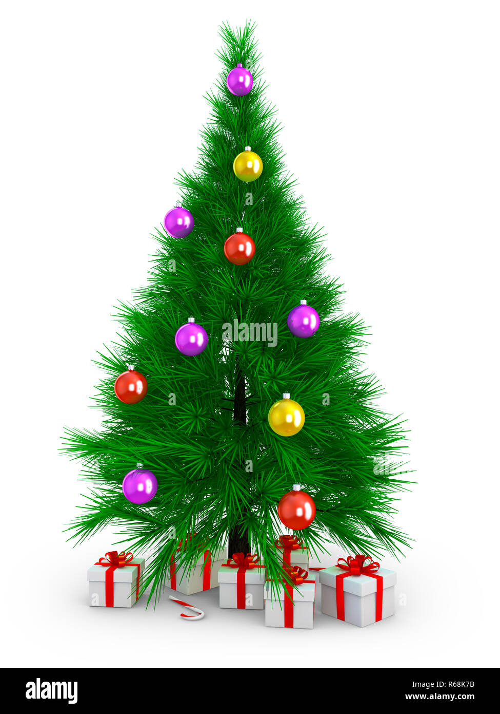 The Christmas tree and gift. 3d render Stock Photo - Alamy