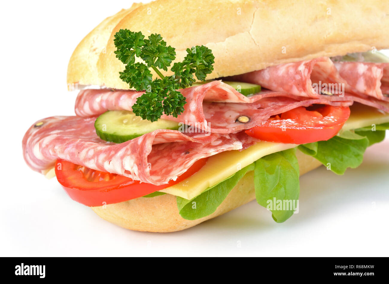 Sandwich with italian salami Stock Photo - Alamy