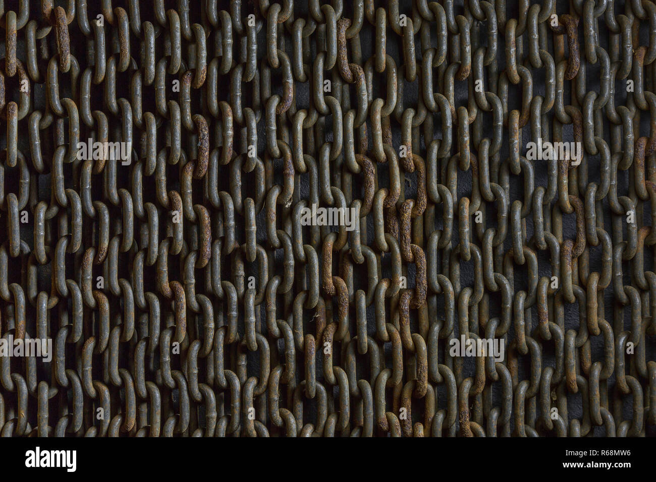 A background of rusty chain links Stock Photo