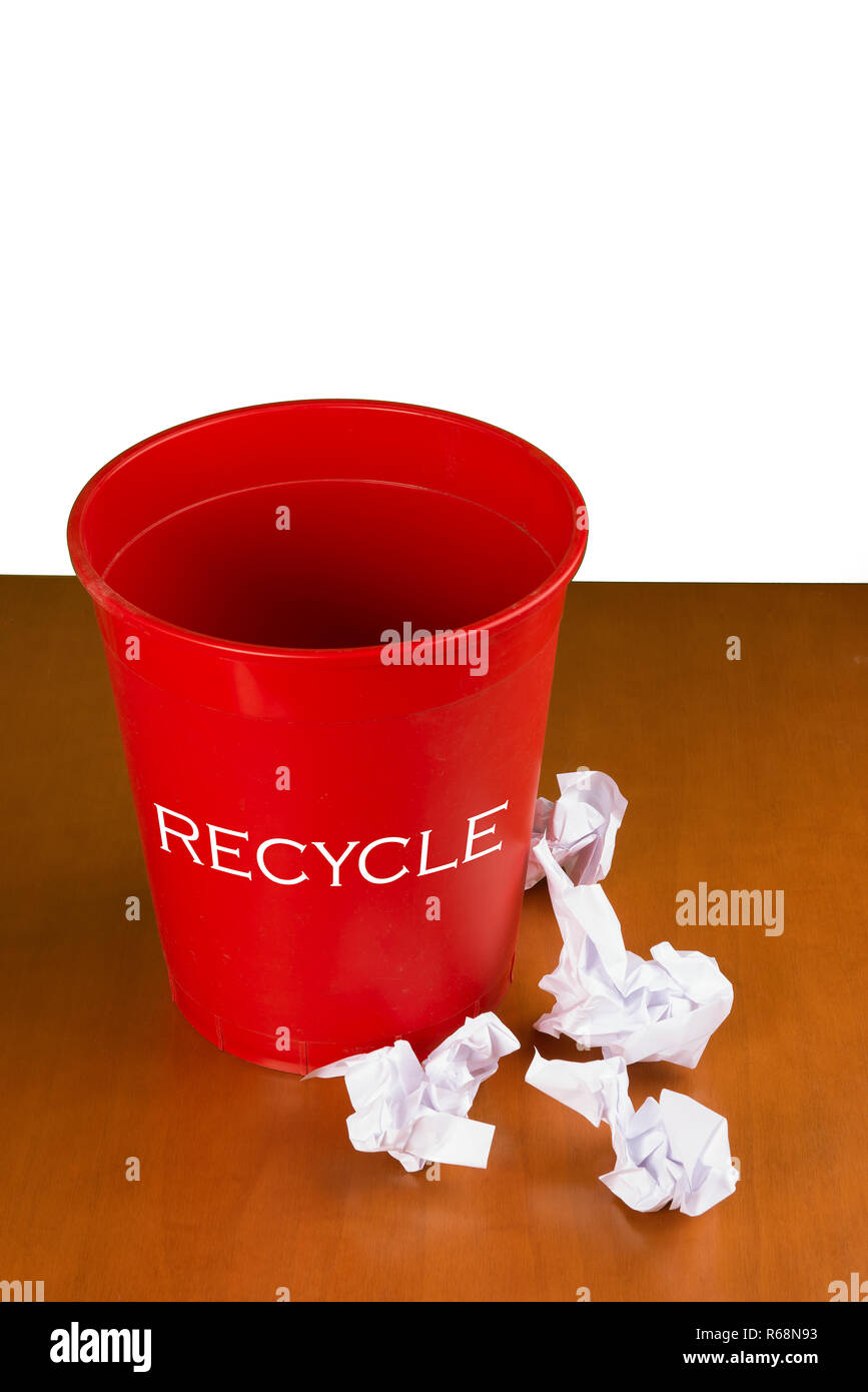 waste paper basket to be recycled Stock Photo Alamy