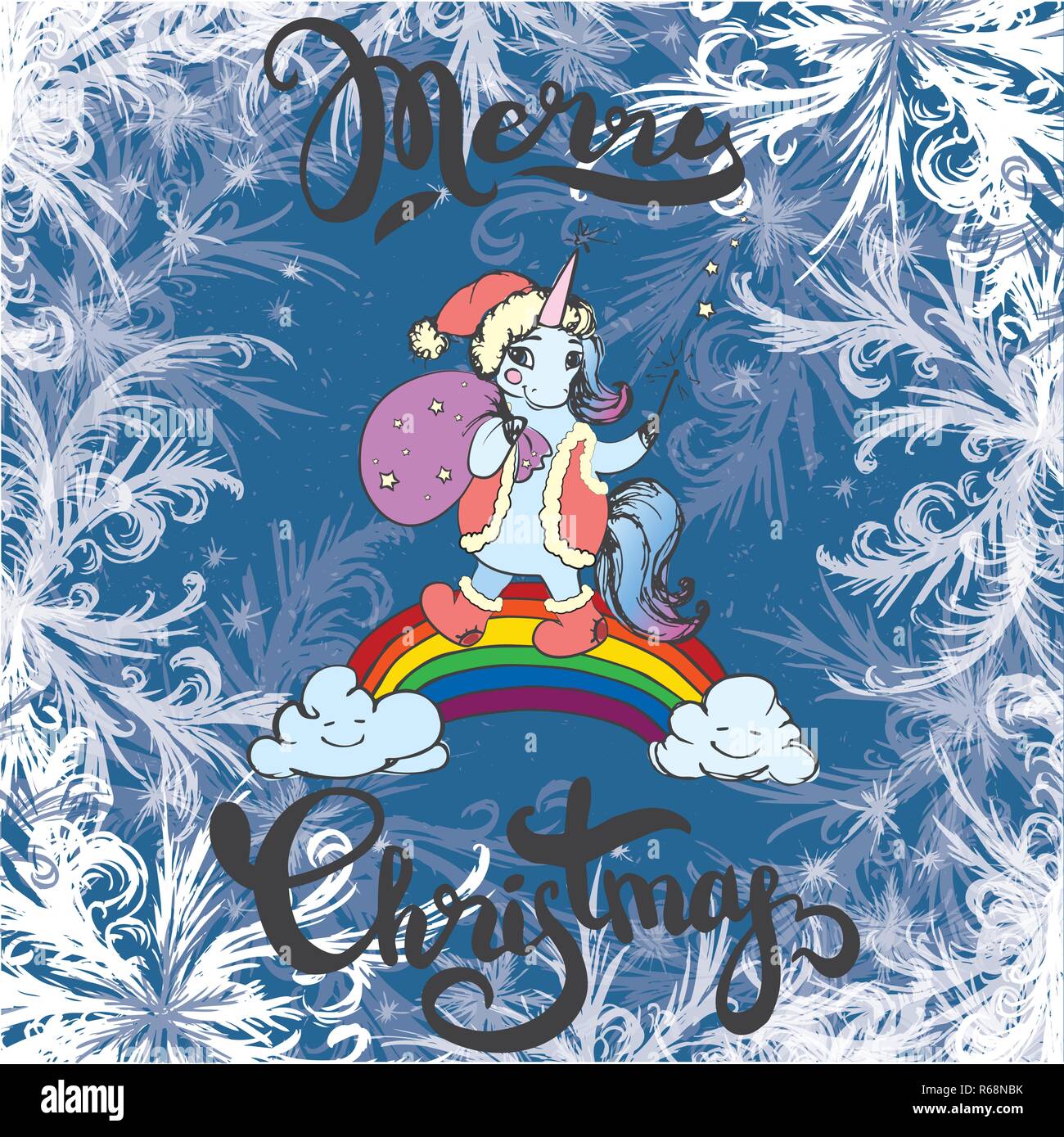 Winter frost background with lettering- merry christmas, and beauty ...