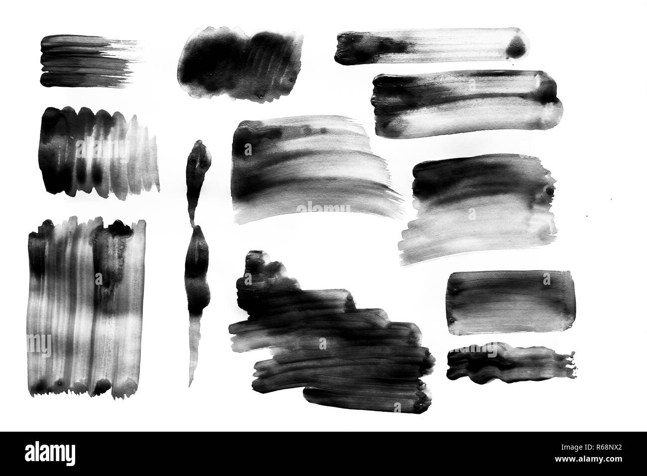 Brush strokes with watercolor paint on paper. background Stock Photo