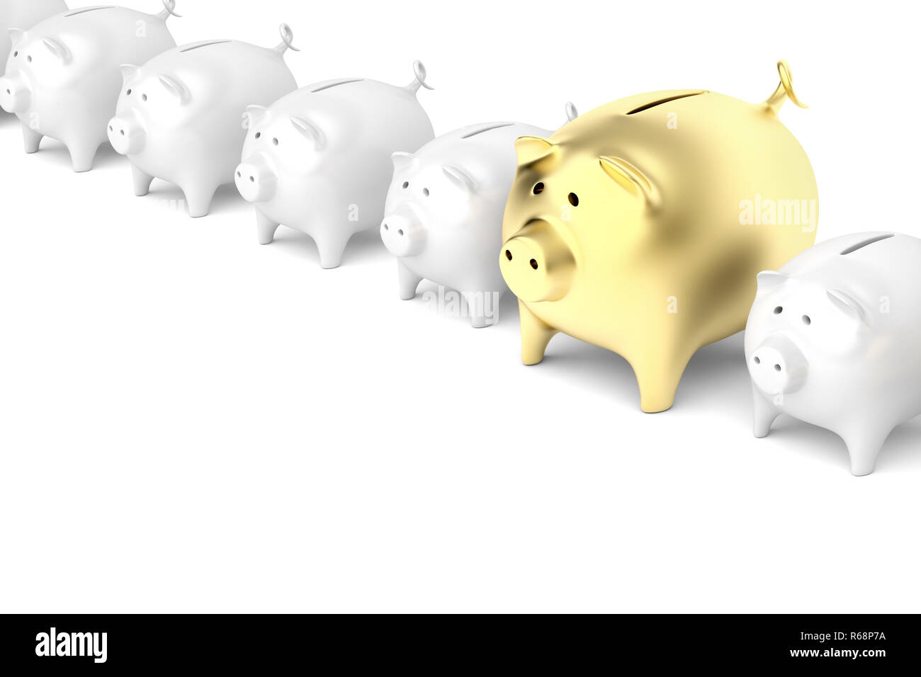 Row with piggy banks Stock Photo - Alamy
