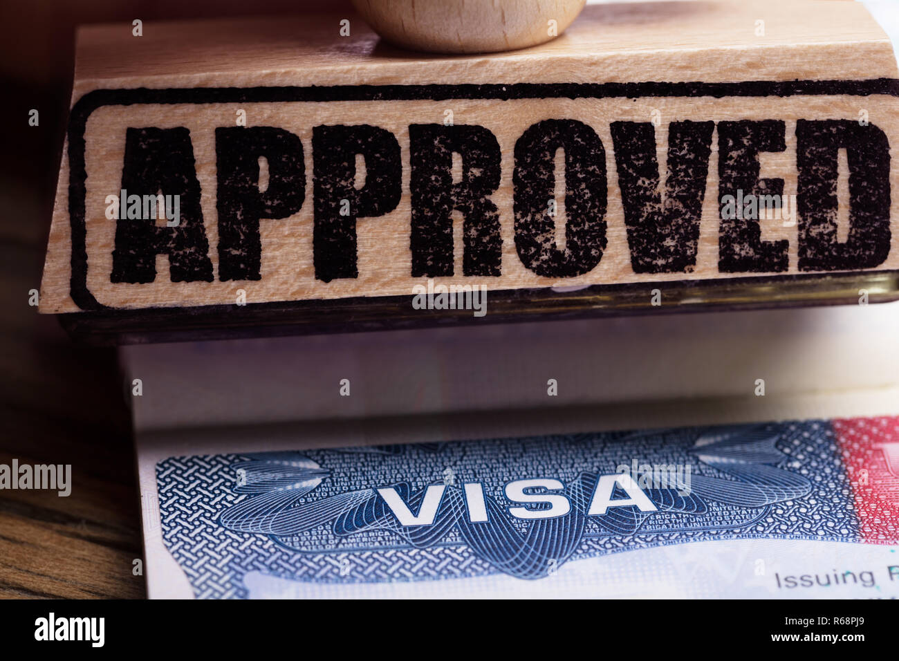 Approved Stamp On Visa Stock Photo - Alamy