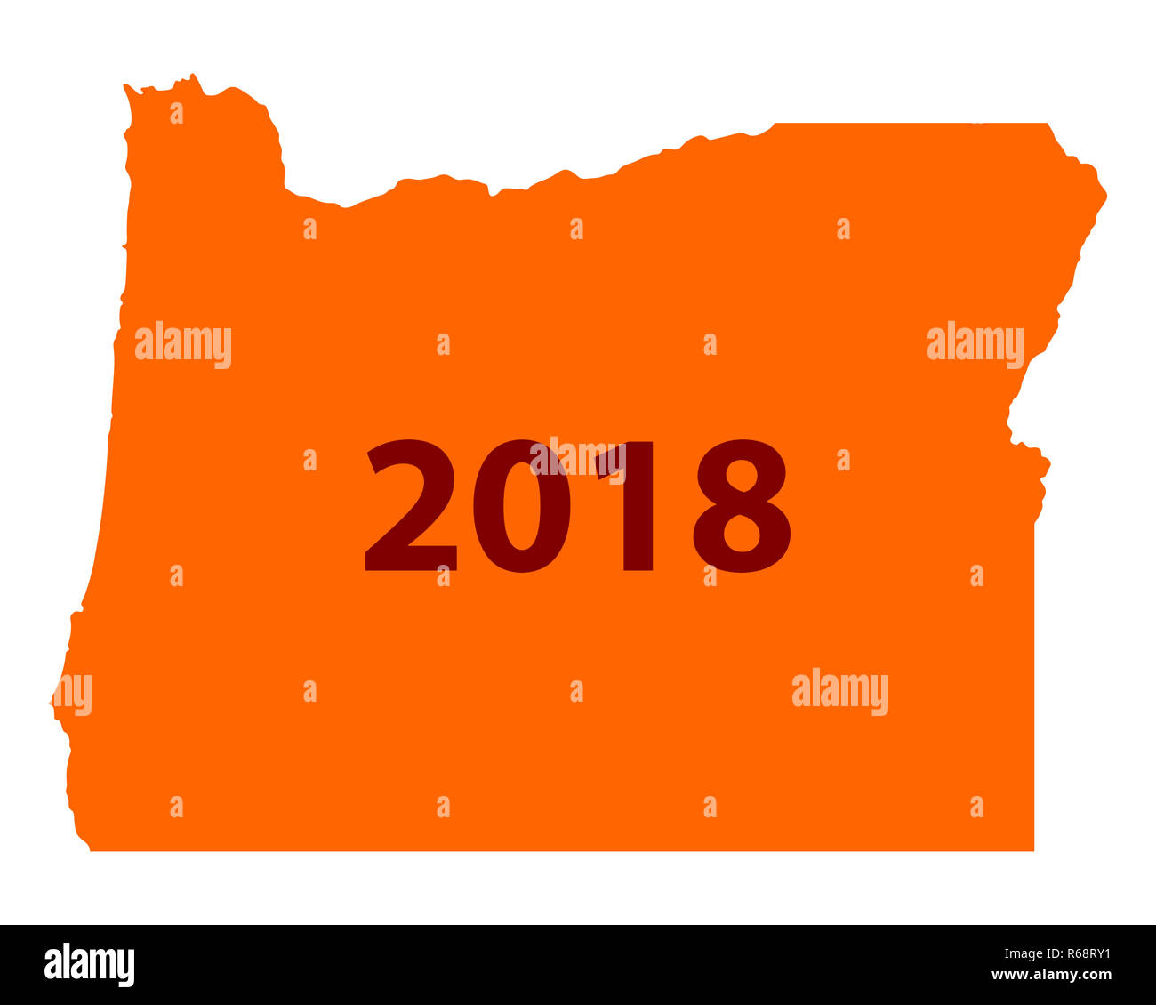 Map Of Oregon 2018 R68RY1 