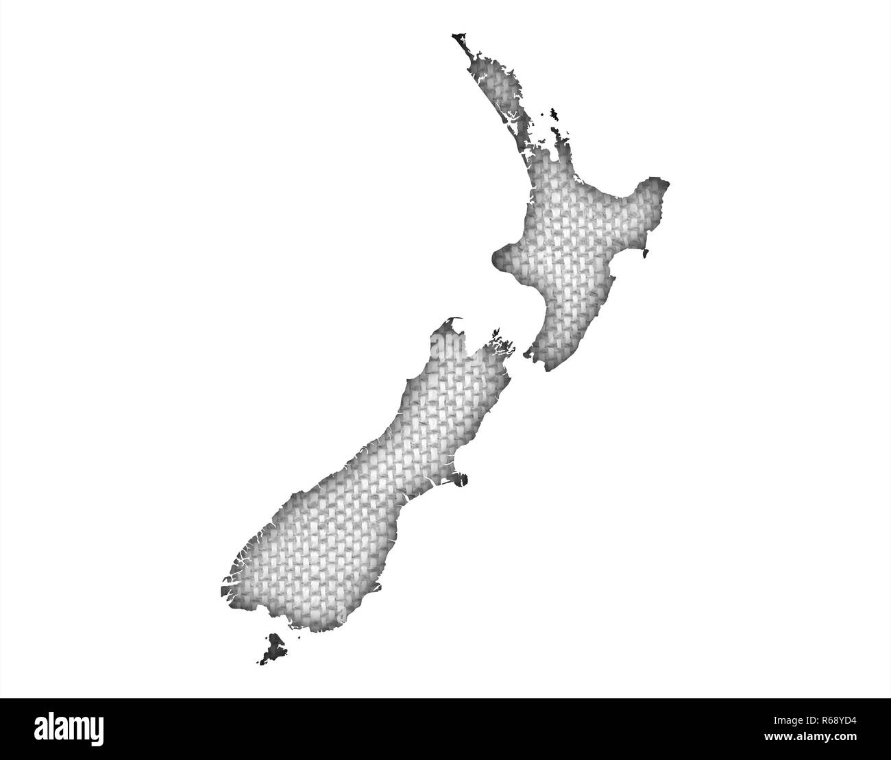 map of new zealand on linenr Stock Photo