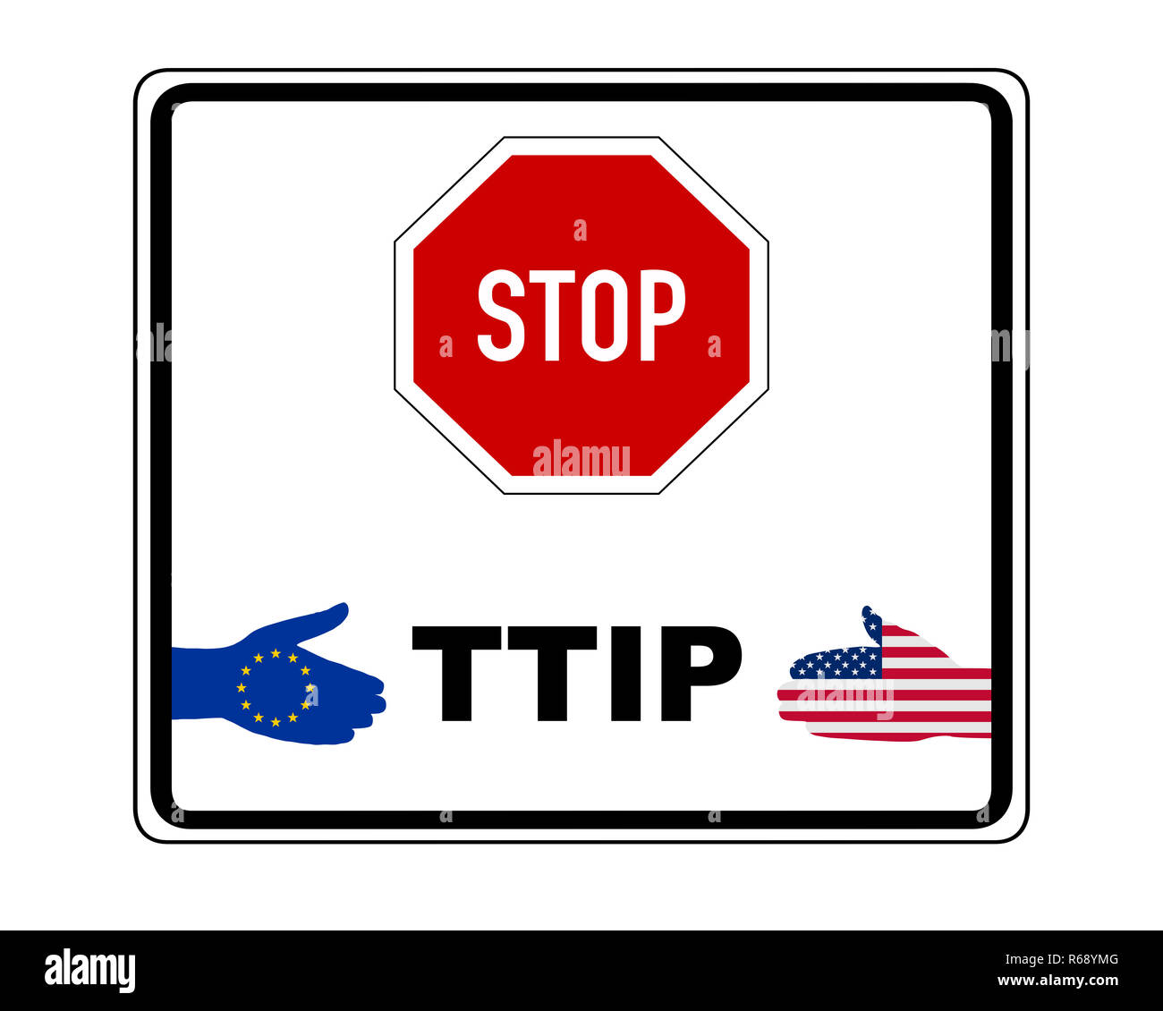 Stop Sign With Additional Information On White Stock Photo Alamy