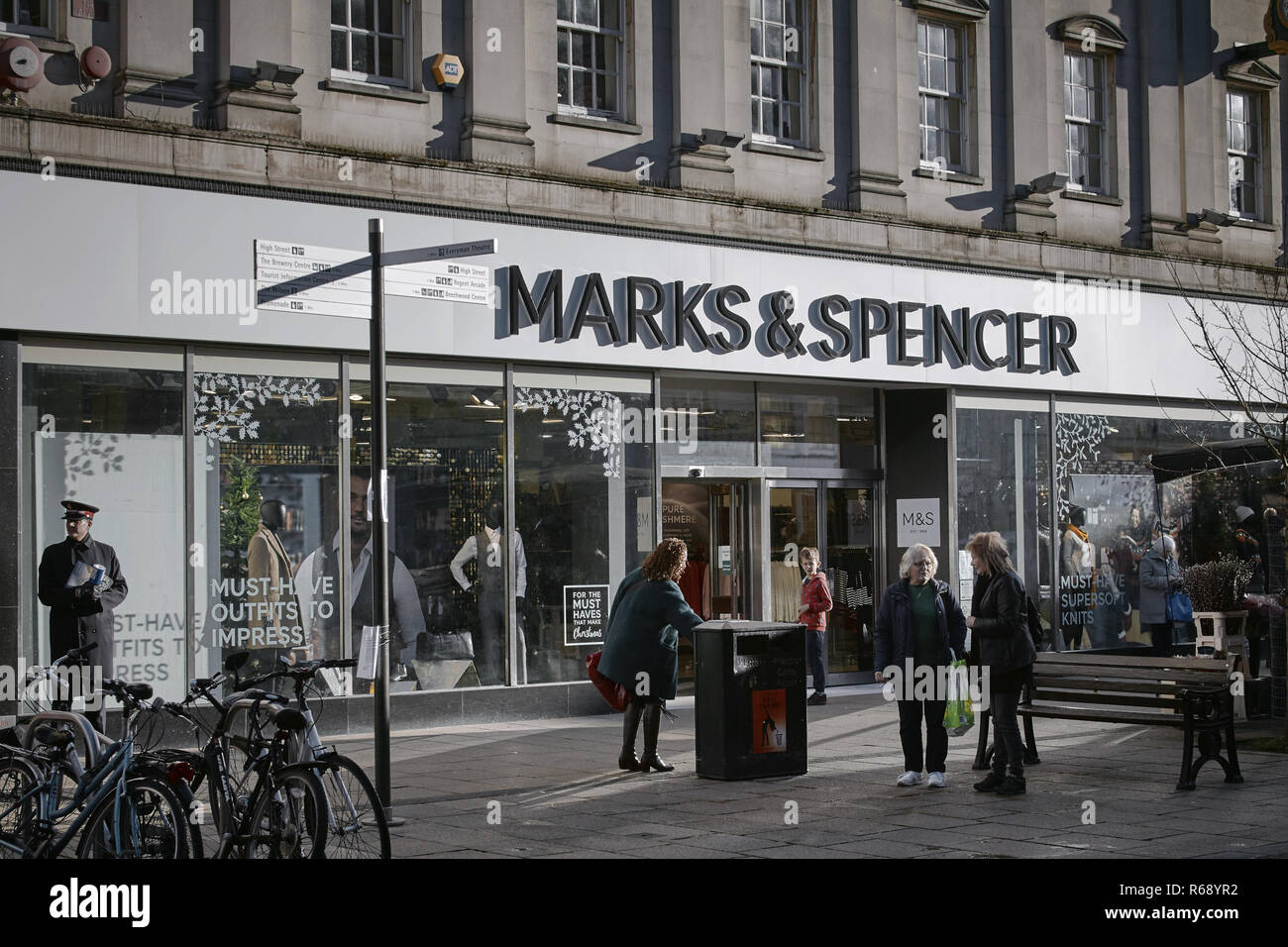 Shoppers outside Marks & Spencer store front, Cheltenham High Street Stock  Photo - Alamy
