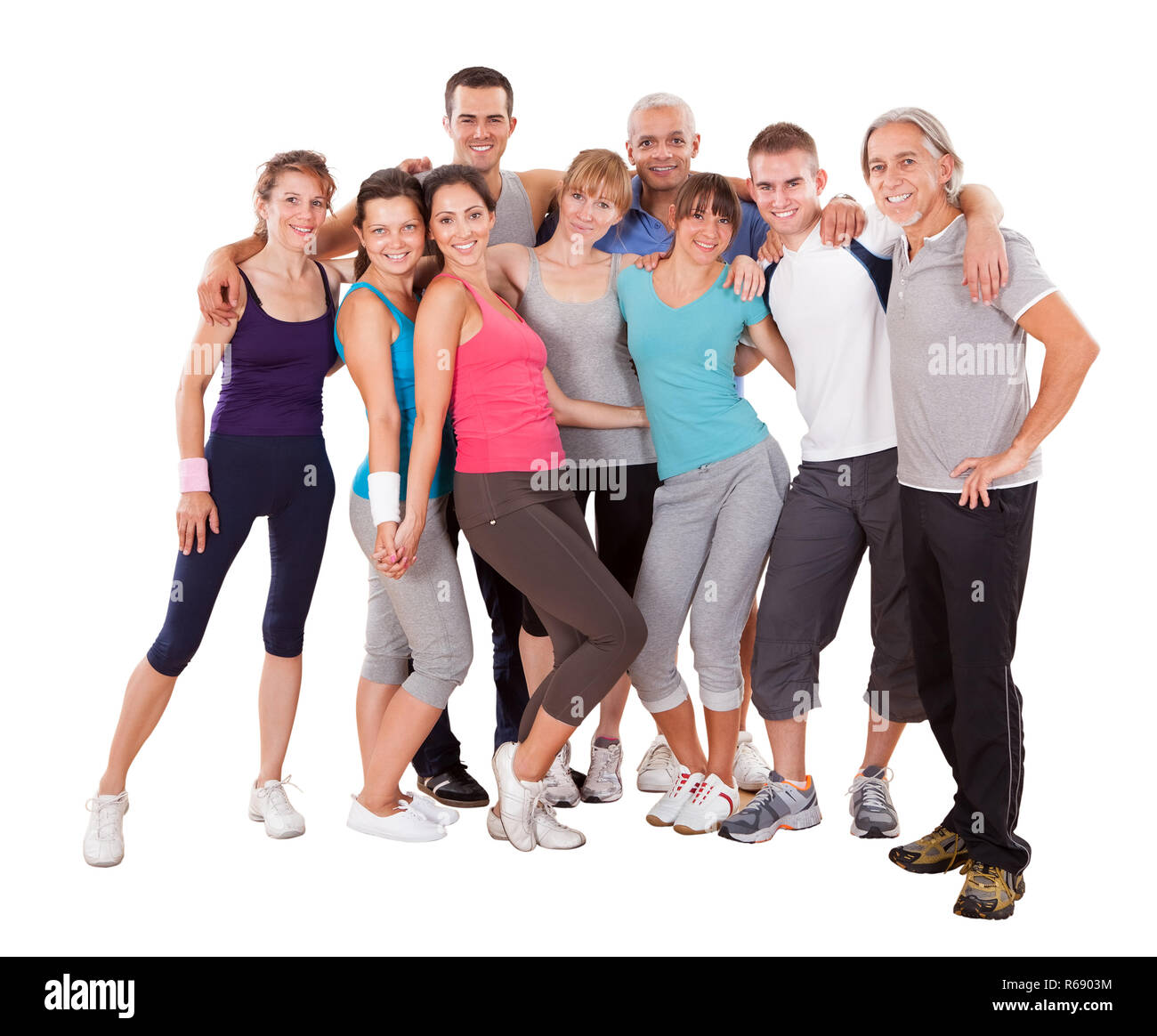 Group of friends posing at the gym Stock Photo - Alamy