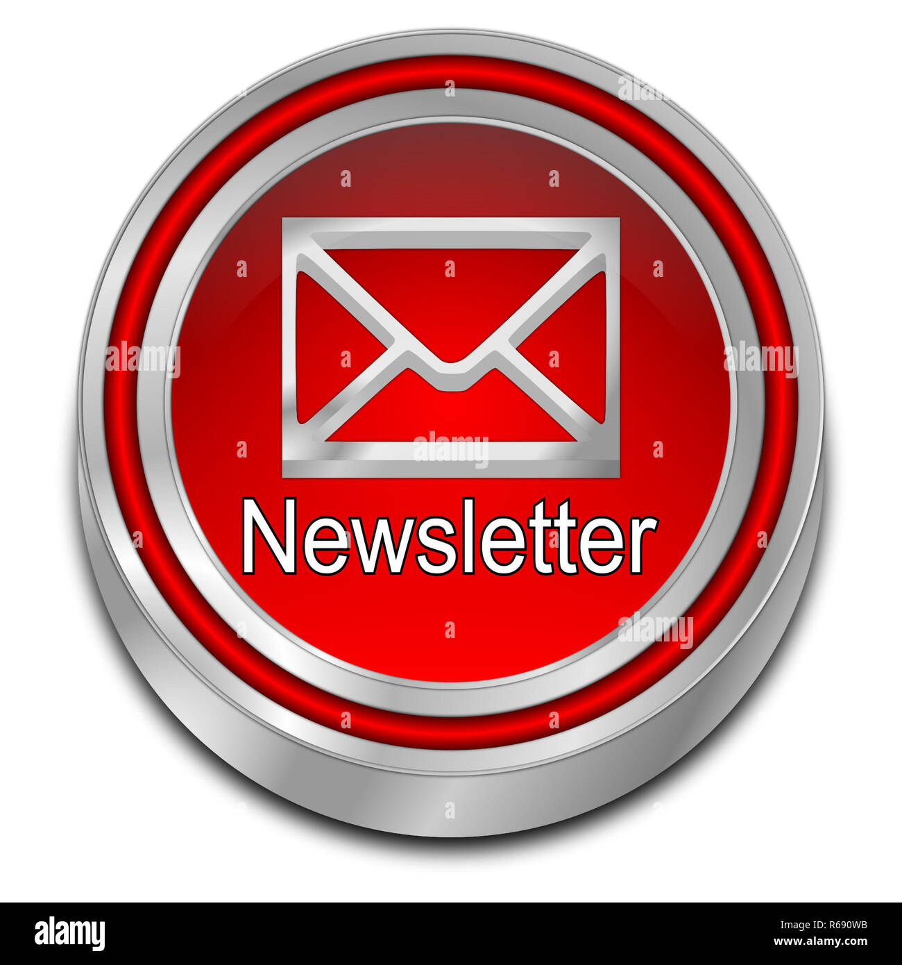 Read Newsletter Button red Newsletter Button - 3D illustration Stock Photo - Alamy