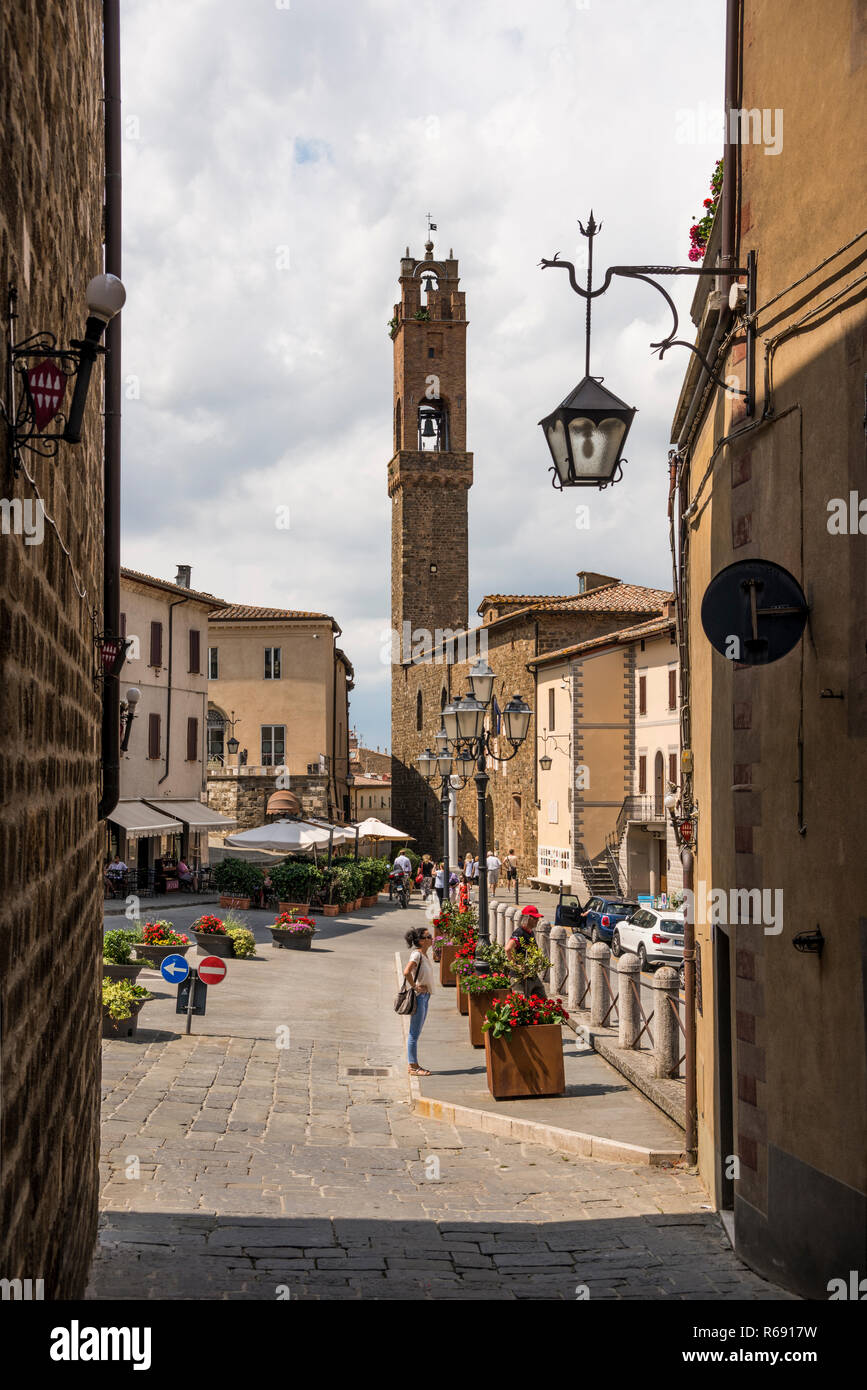 Street of Hill town Montalcino, Tuscany, Italy Stock Photo